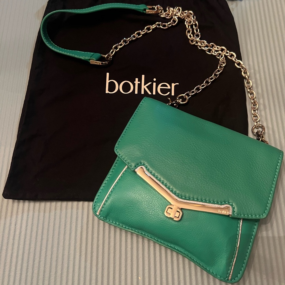 Botkier Green Leather Crossbody and Clutch bag